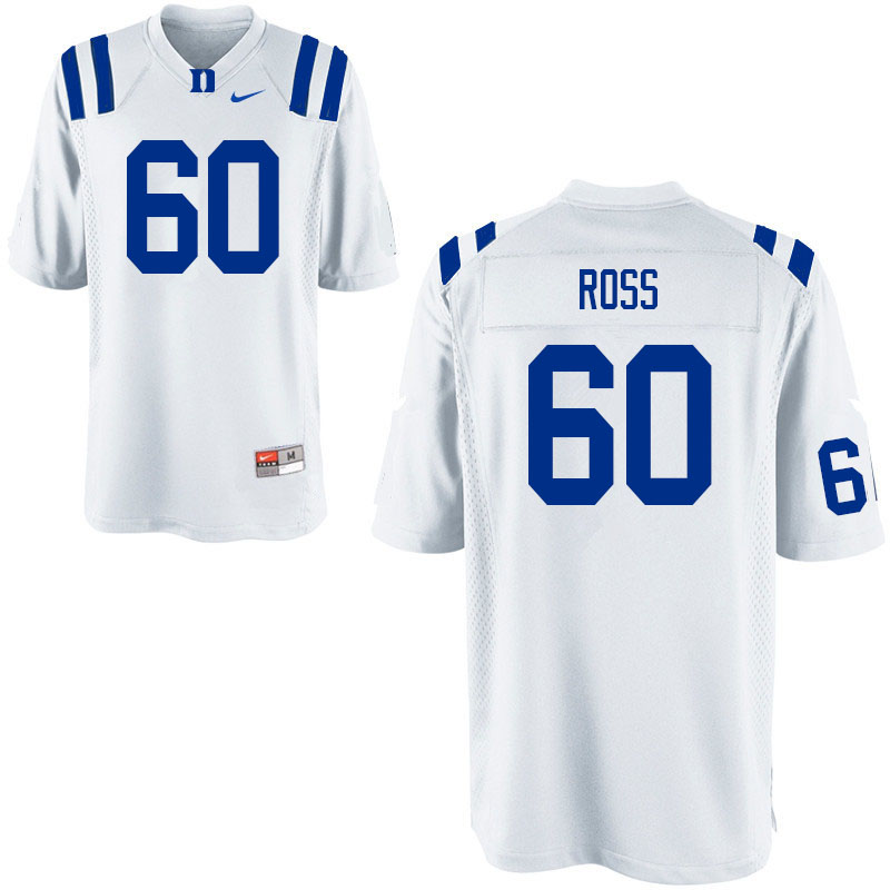 Men #60 Colin Ross Duke Blue Devils College Football Jerseys Sale-White